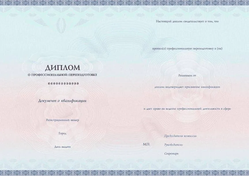 диплом профессиональной переподготовки